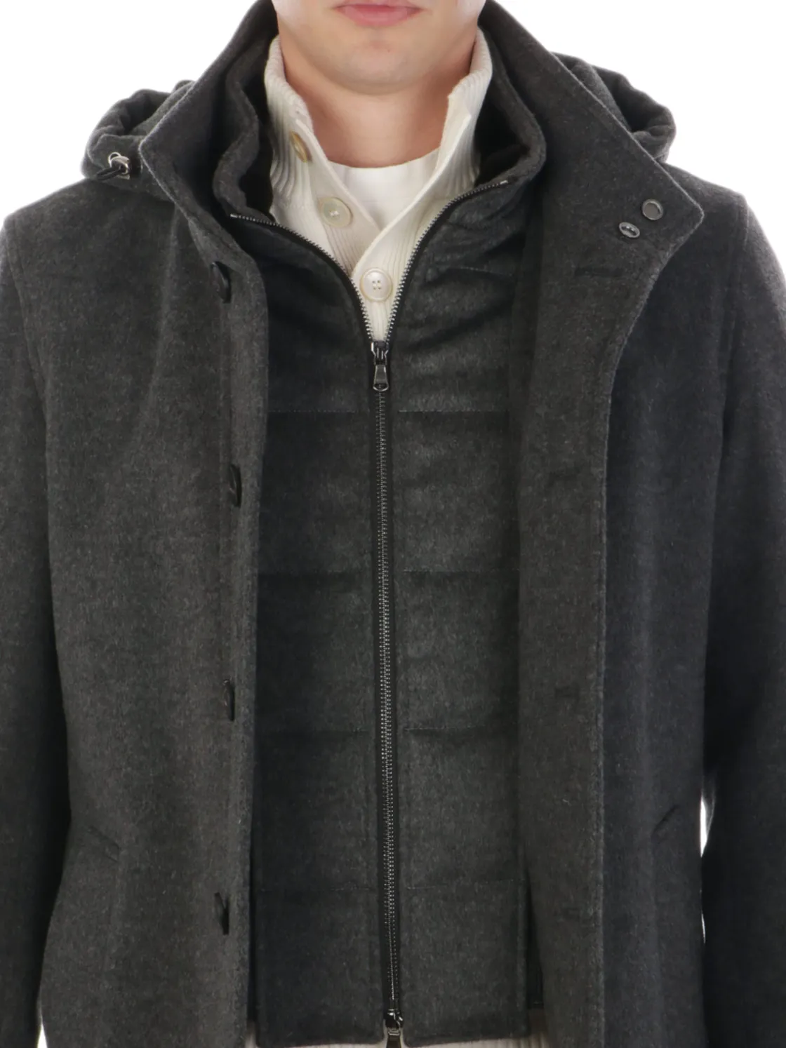 Barba | Cappotto Uomo Snow in Lana e Cashmere>Uomo Giubbotti E Piumini