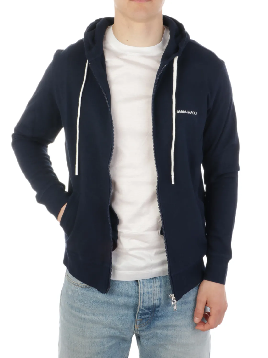 Barba | Felpa Uomo Full Zip in Cotone>Uomo Felpe
