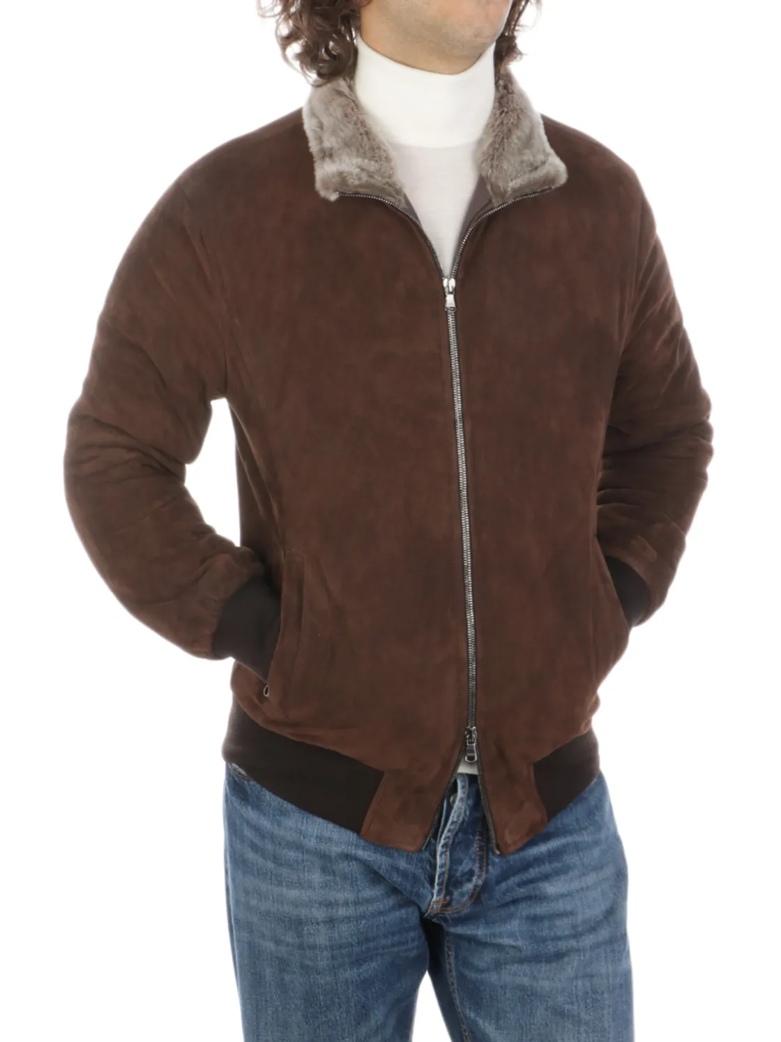 Barba | Giubbotto Uomo Wolf in Suede>Uomo Giubbotti E Piumini