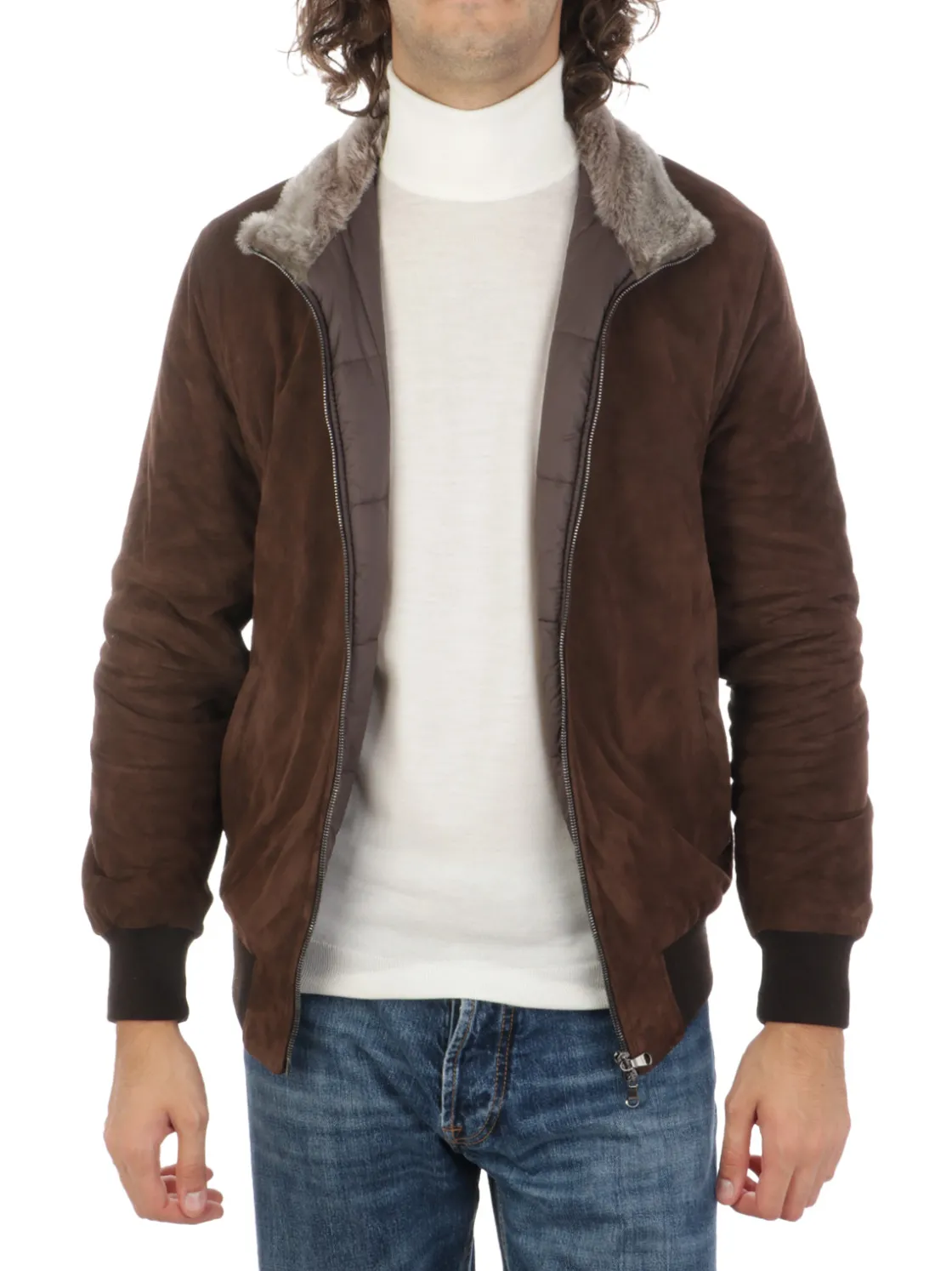 Barba | Giubbotto Uomo Wolf in Suede>Uomo Giubbotti E Piumini