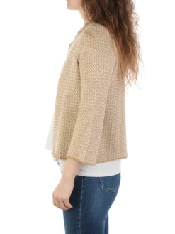 Base | Cardigan Donna in Cotone con Frange>Donna Maglie