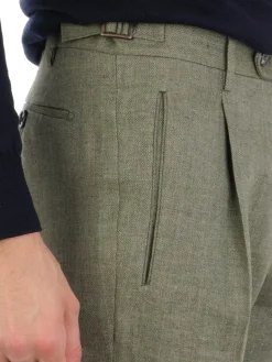 Berwich | Pantalone Uomo Retrolong in Lino><noscript><img width=