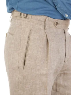 Berwich | Pantalone Uomo Retrolong in Lino><noscript><img width=