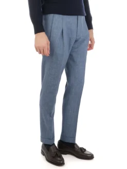 Berwich | Pantalone Uomo Retro in Lana e Seta>Uomo Pantaloni