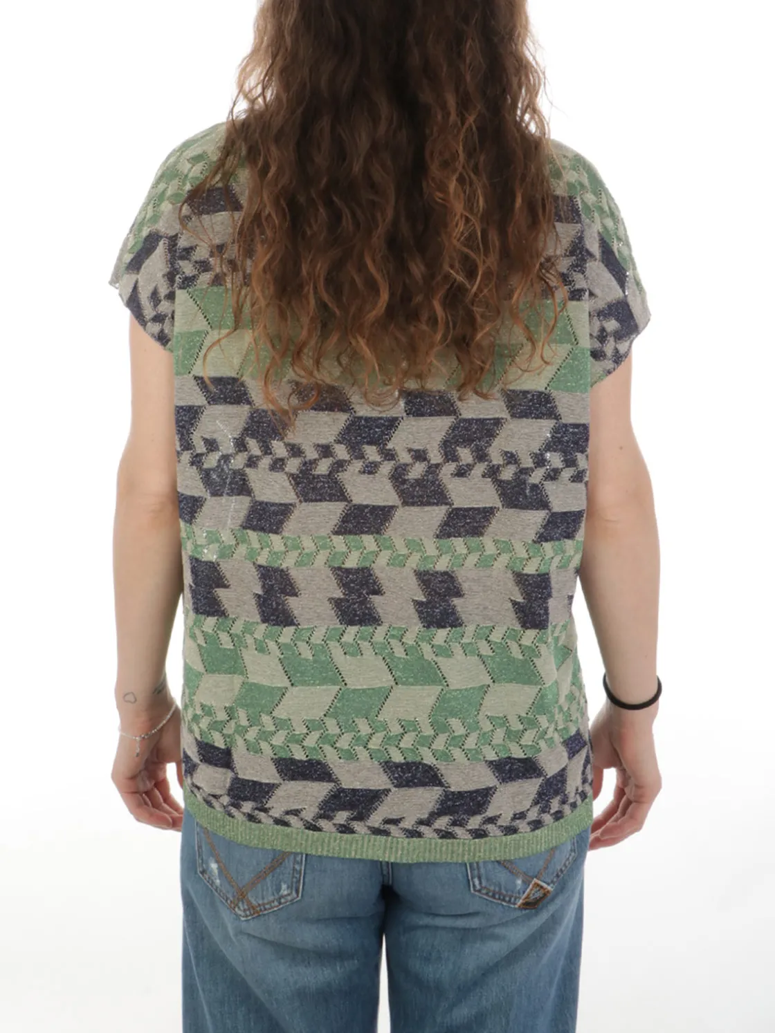 B.YU | T-Shirt Donna Boxy Lurex>Donna T-Shirts