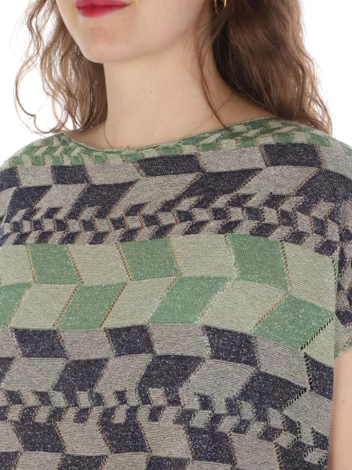 B.YU | T-Shirt Donna Boxy Lurex>Donna T-Shirts