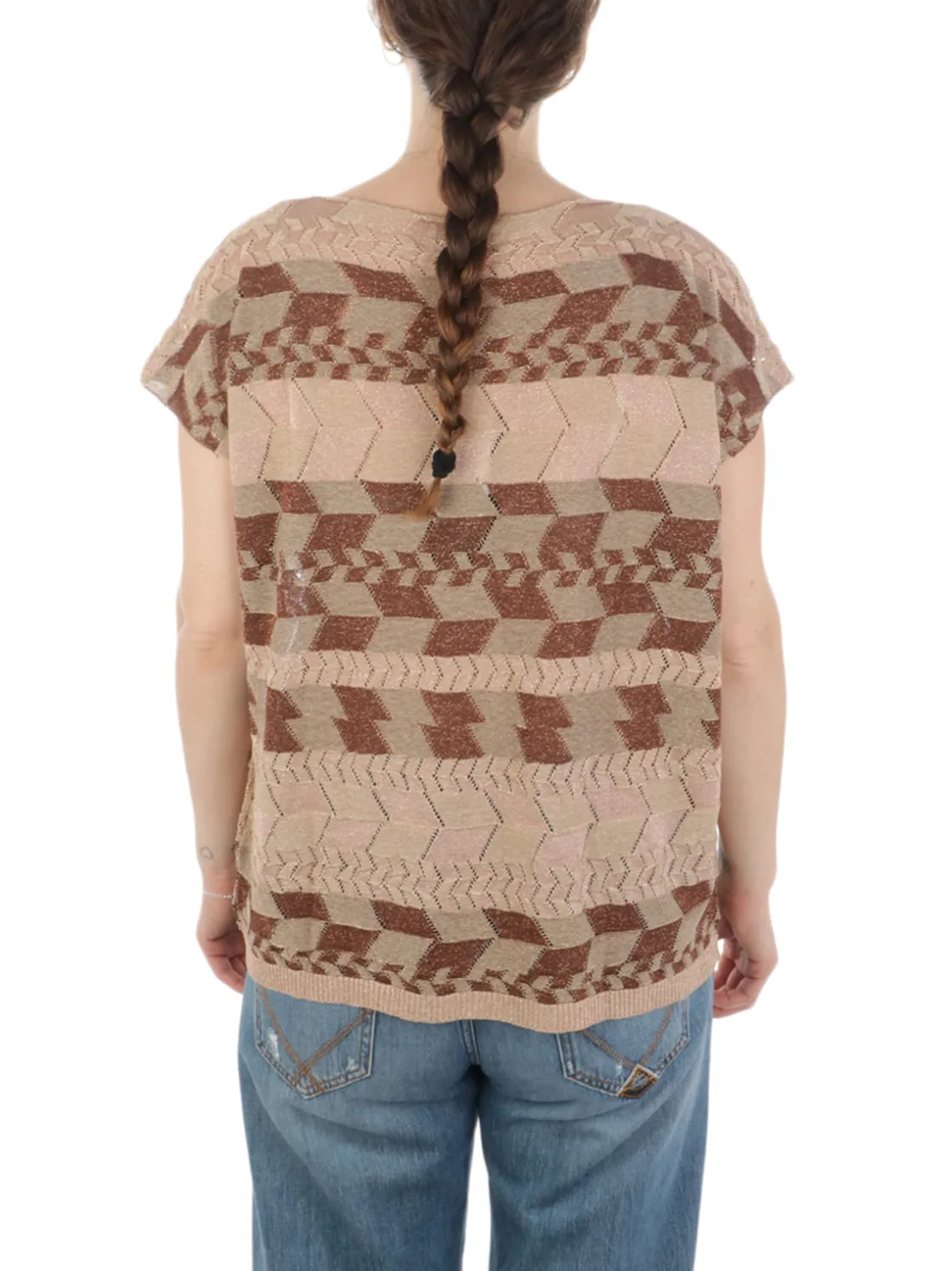 B.YU | T-Shirt Donna Boxy Lurex>Donna T-Shirts
