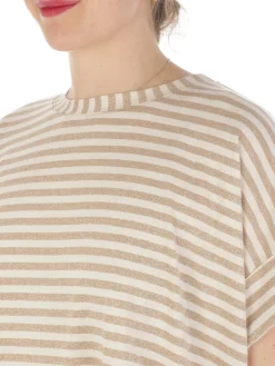 B.YU | T-Shirt Donna Girocollo Riga Lurex><noscript><img width=