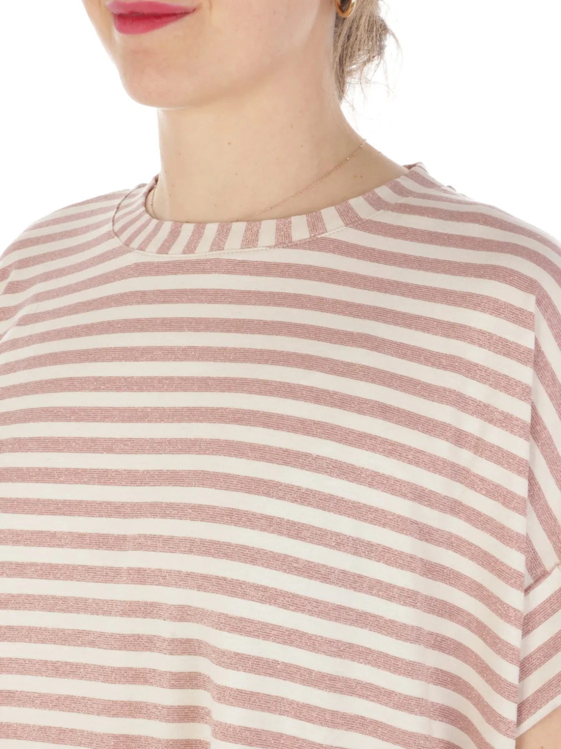 B.YU | T-Shirt Donna Girocollo Riga Lurex>Donna T-Shirts
