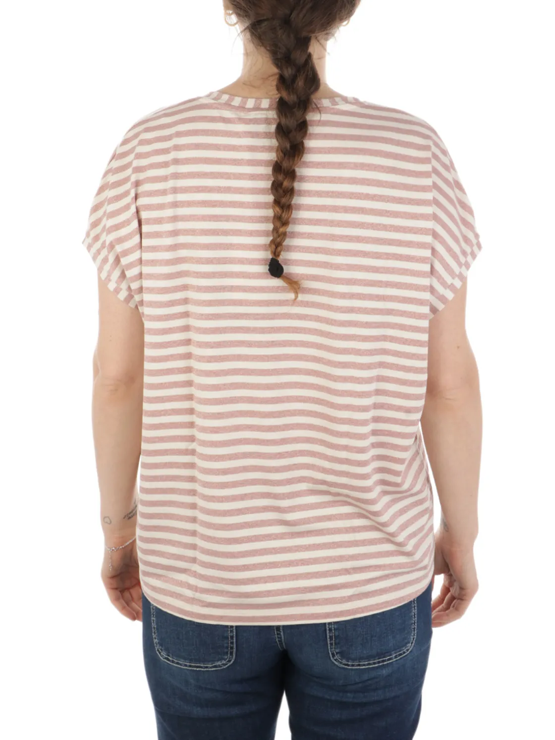 B.YU | T-Shirt Donna Scollo a V Riga Lurex>Donna T-Shirts