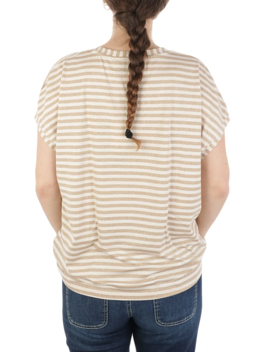 B.YU | T-Shirt Donna Scollo a V Riga Lurex>Donna T-Shirts