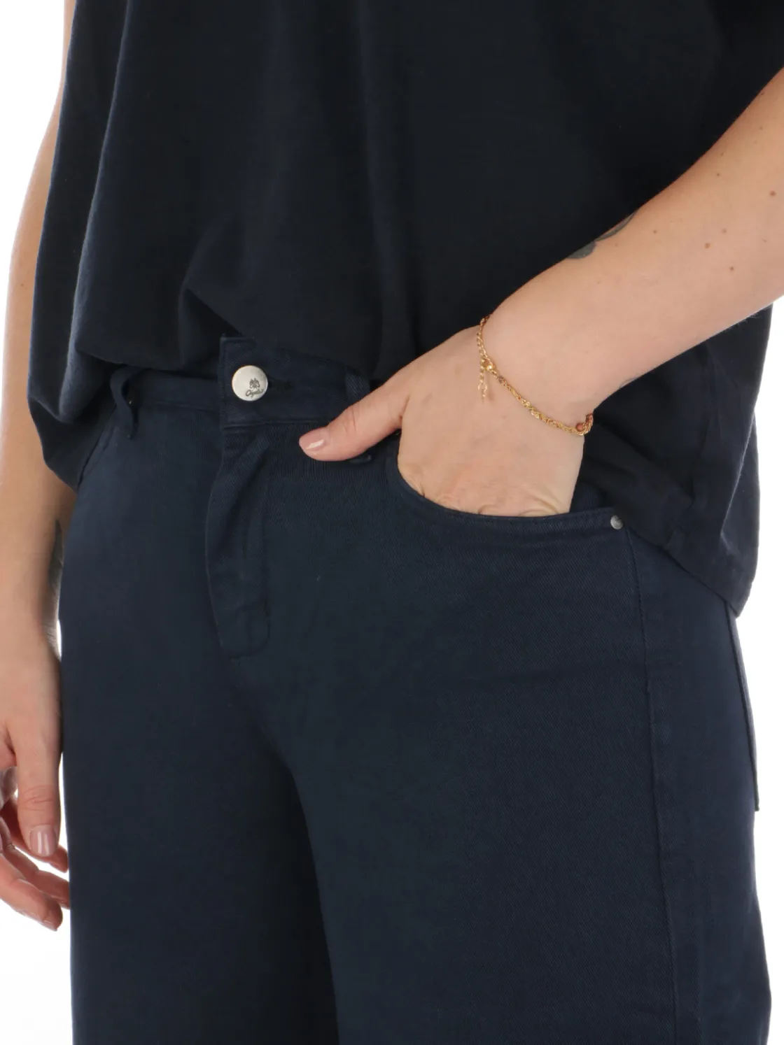 Cigala’s CIGALA'S | Pantaloni Donna Palazzo Crop Dyed>Donna Pantaloni