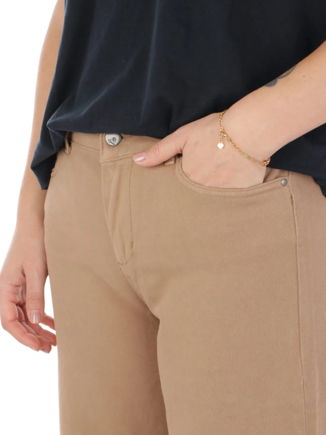 Cigala’s CIGALA'S | Pantaloni Donna Palazzo Crop Dyed>Donna Pantaloni