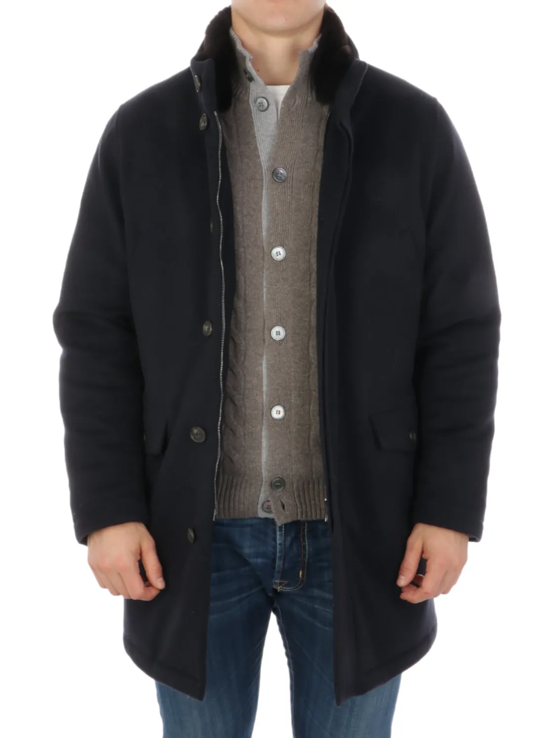Corneliani | Caban Uomo in Lana Vergine>Uomo Cappotti E Trench