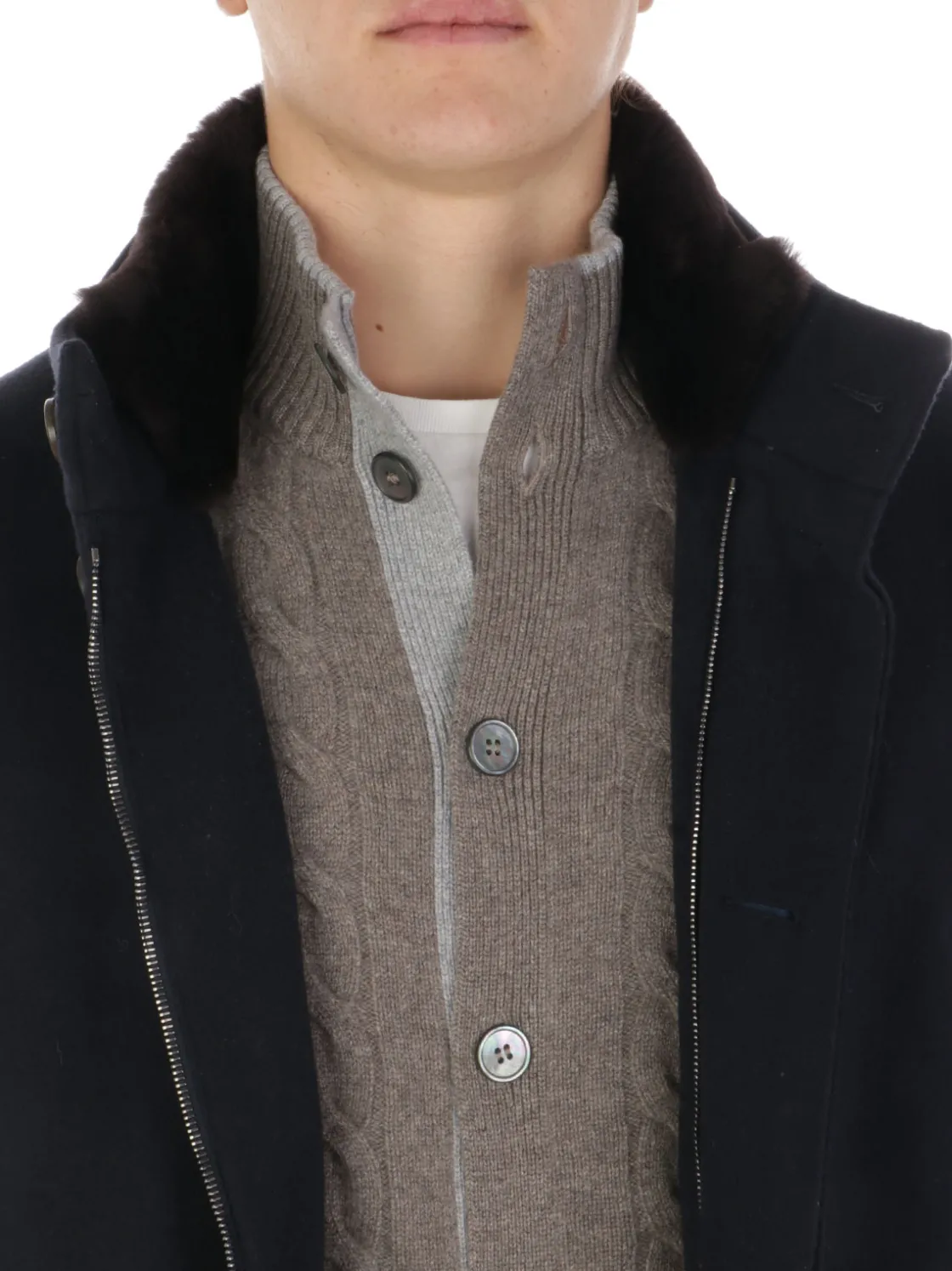 Corneliani | Caban Uomo in Lana Vergine>Uomo Cappotti E Trench