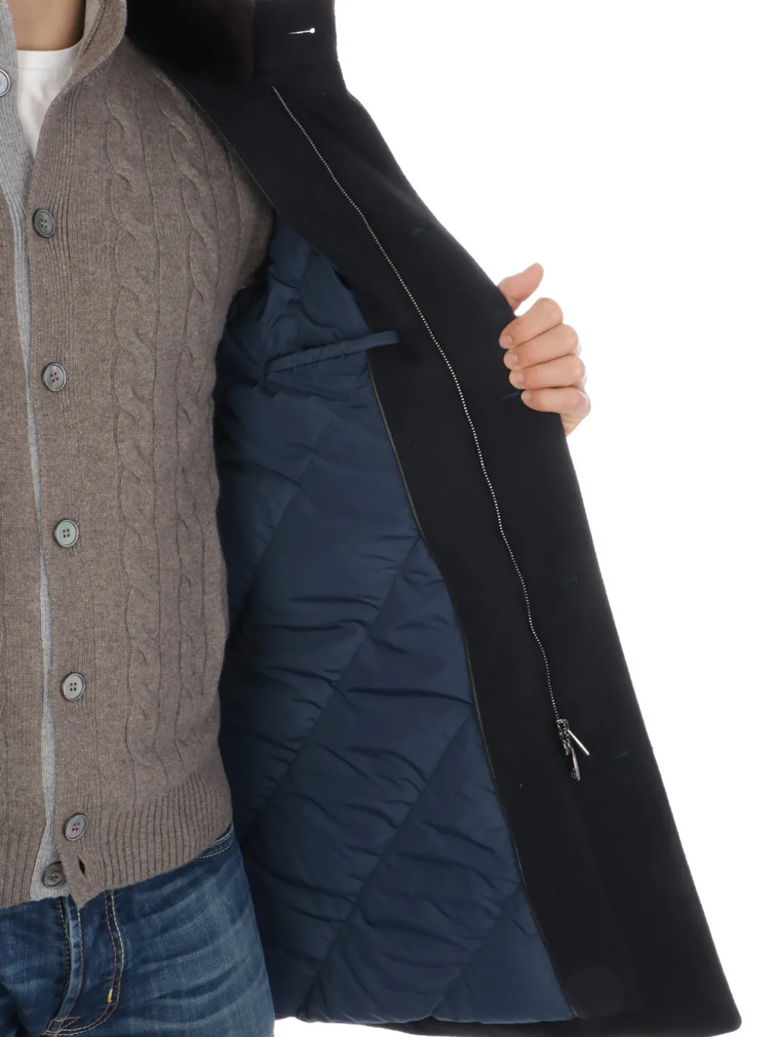 Corneliani | Caban Uomo in Lana Vergine>Uomo Cappotti E Trench