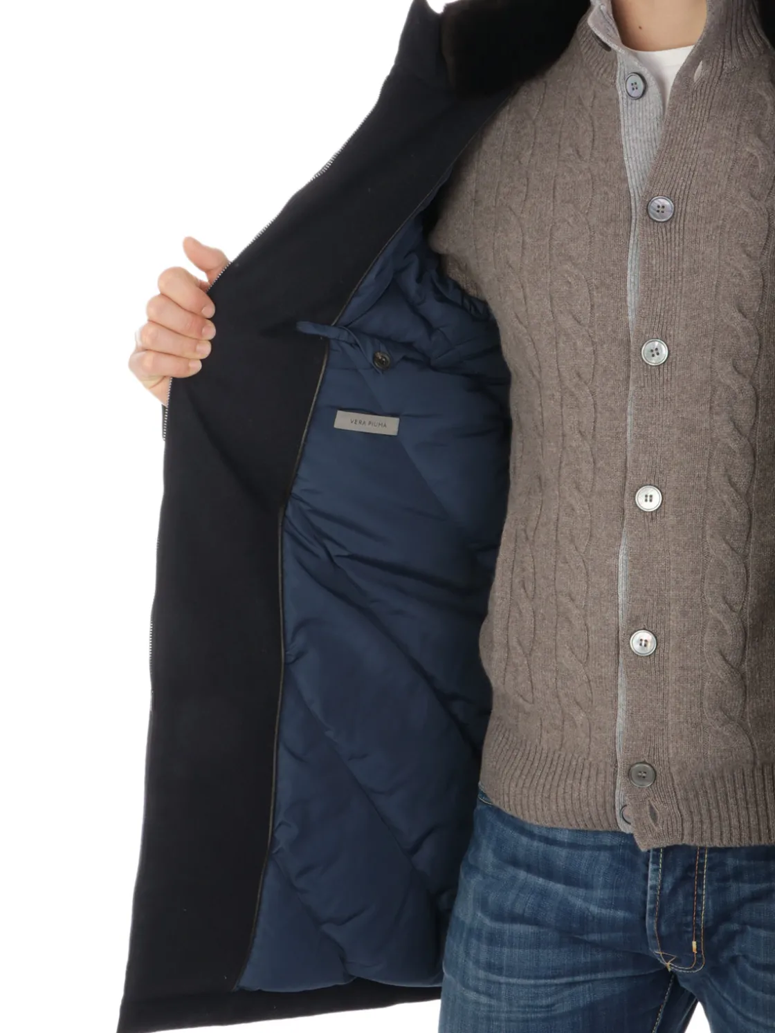 Corneliani | Caban Uomo in Lana Vergine>Uomo Cappotti E Trench
