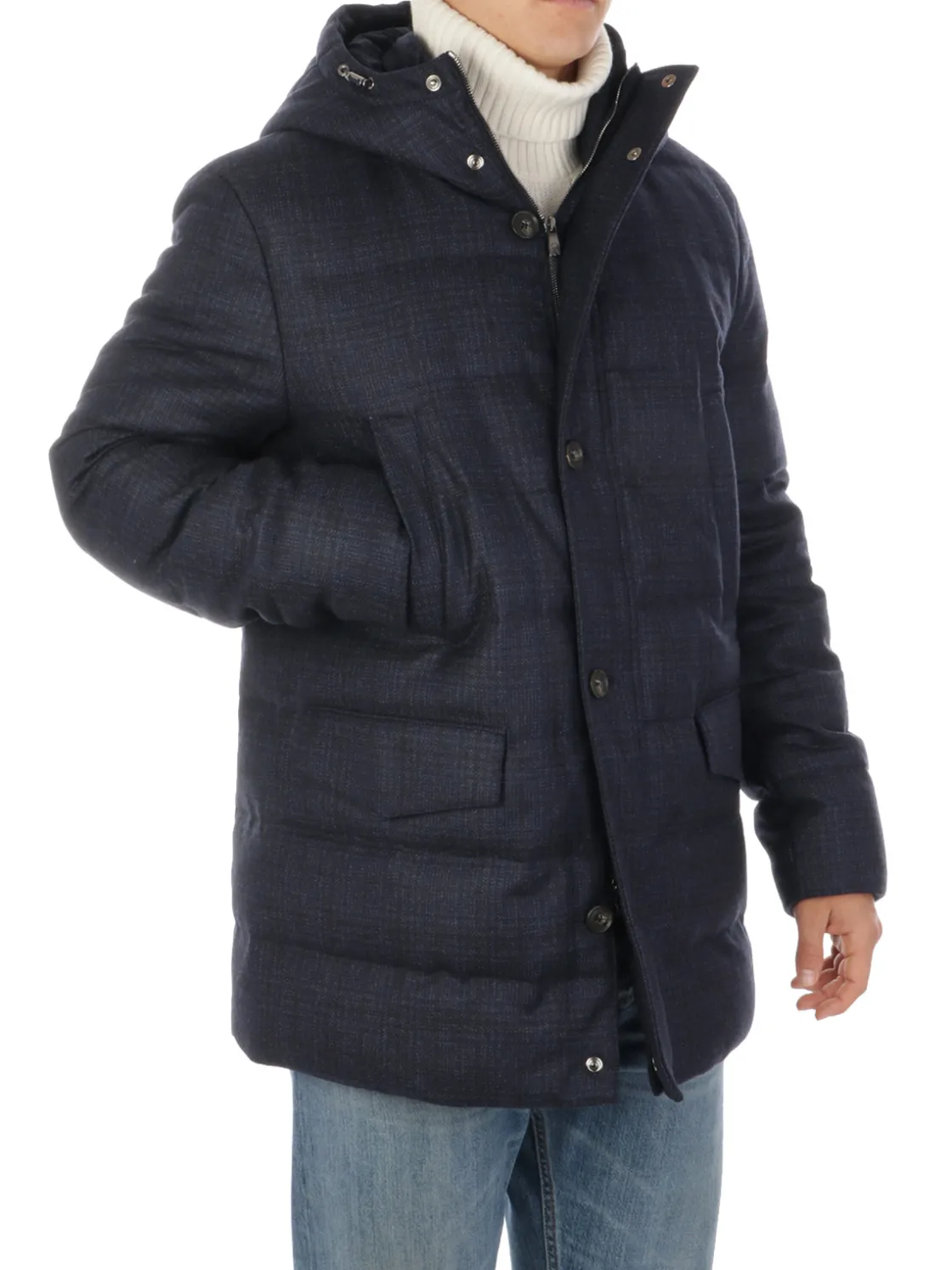 Corneliani | Caban Uomo Trapuntato in Lana>Uomo Cappotti E Trench