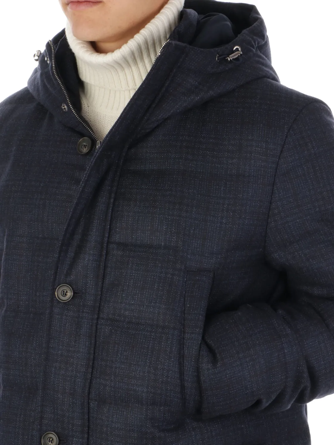 Corneliani | Caban Uomo Trapuntato in Lana>Uomo Cappotti E Trench