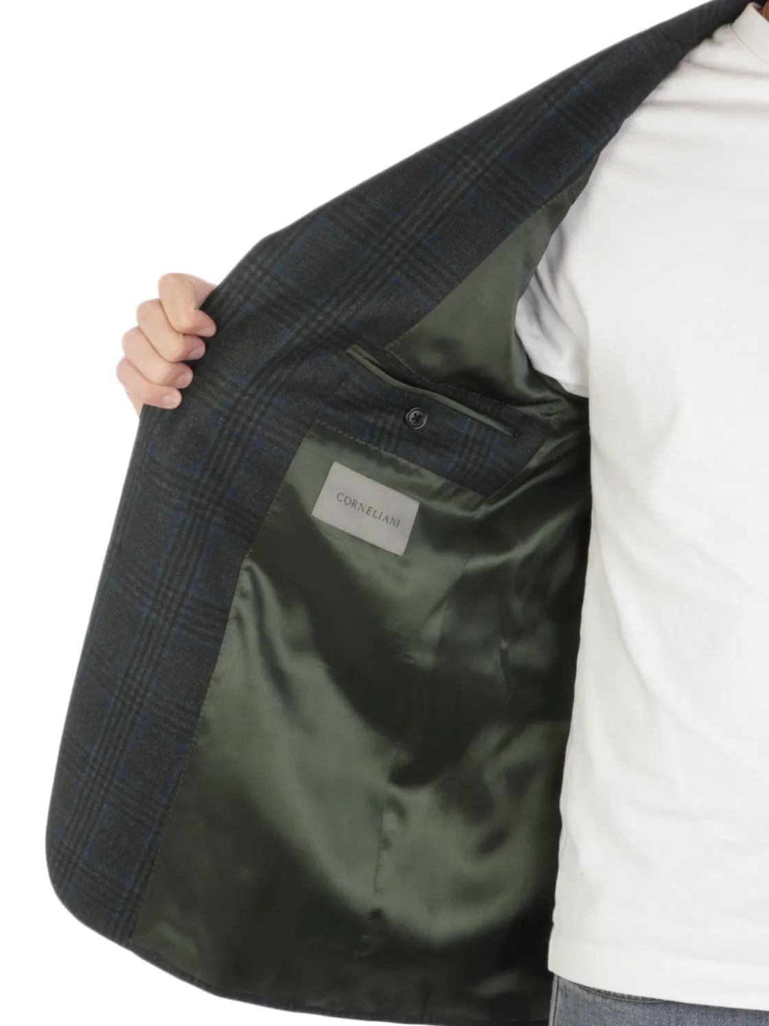 Corneliani | Giacca Uomo in Lana Vergine Finestrata>Uomo Blazer E Giacche
