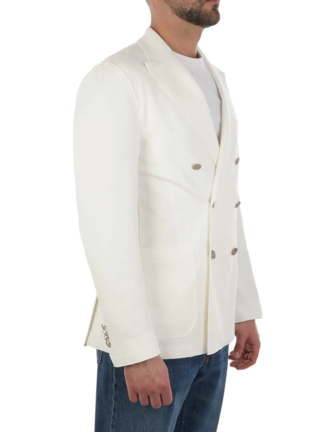 Eleventy | Giacca Doppiopetto Uomo in Cotone Stretch>Uomo Blazer E Giacche