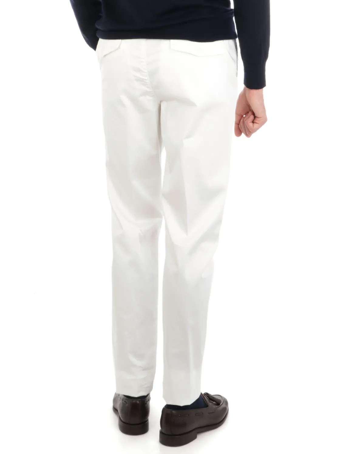 Eleventy | Panaloni Uomo Regimental in Cotone Stretch>Uomo Pantaloni
