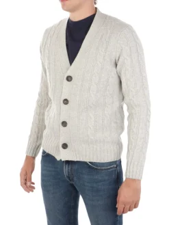 Filippo De Laurentiis | Cardigan Uomo in Lana a Treccia>Uomo Maglie