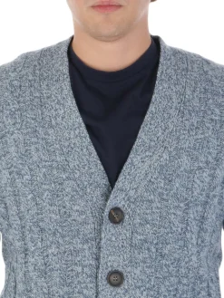 Filippo De Laurentiis | Cardigan Uomo in Lana a Treccia><noscript><img width=