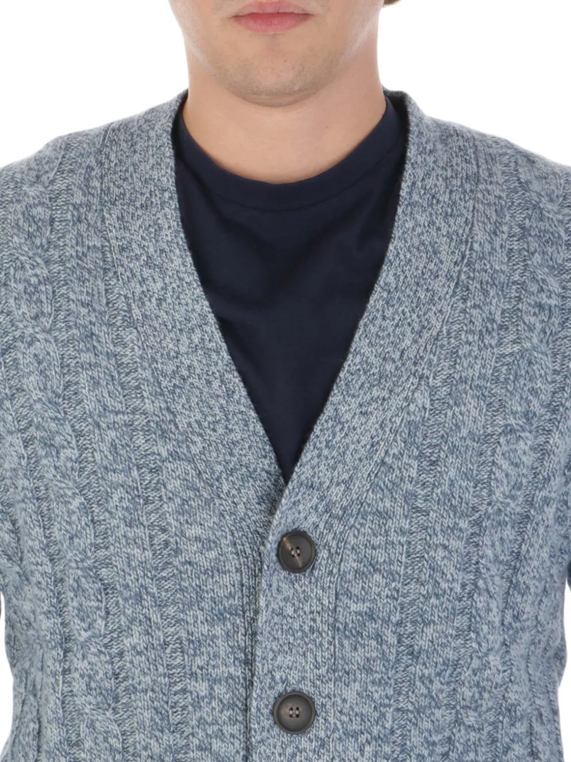 Filippo De Laurentiis | Cardigan Uomo in Lana a Treccia>Uomo Maglie