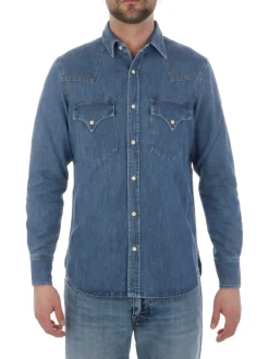 Fortela | Camicia Texana Uomo in Denim><noscript><img width=