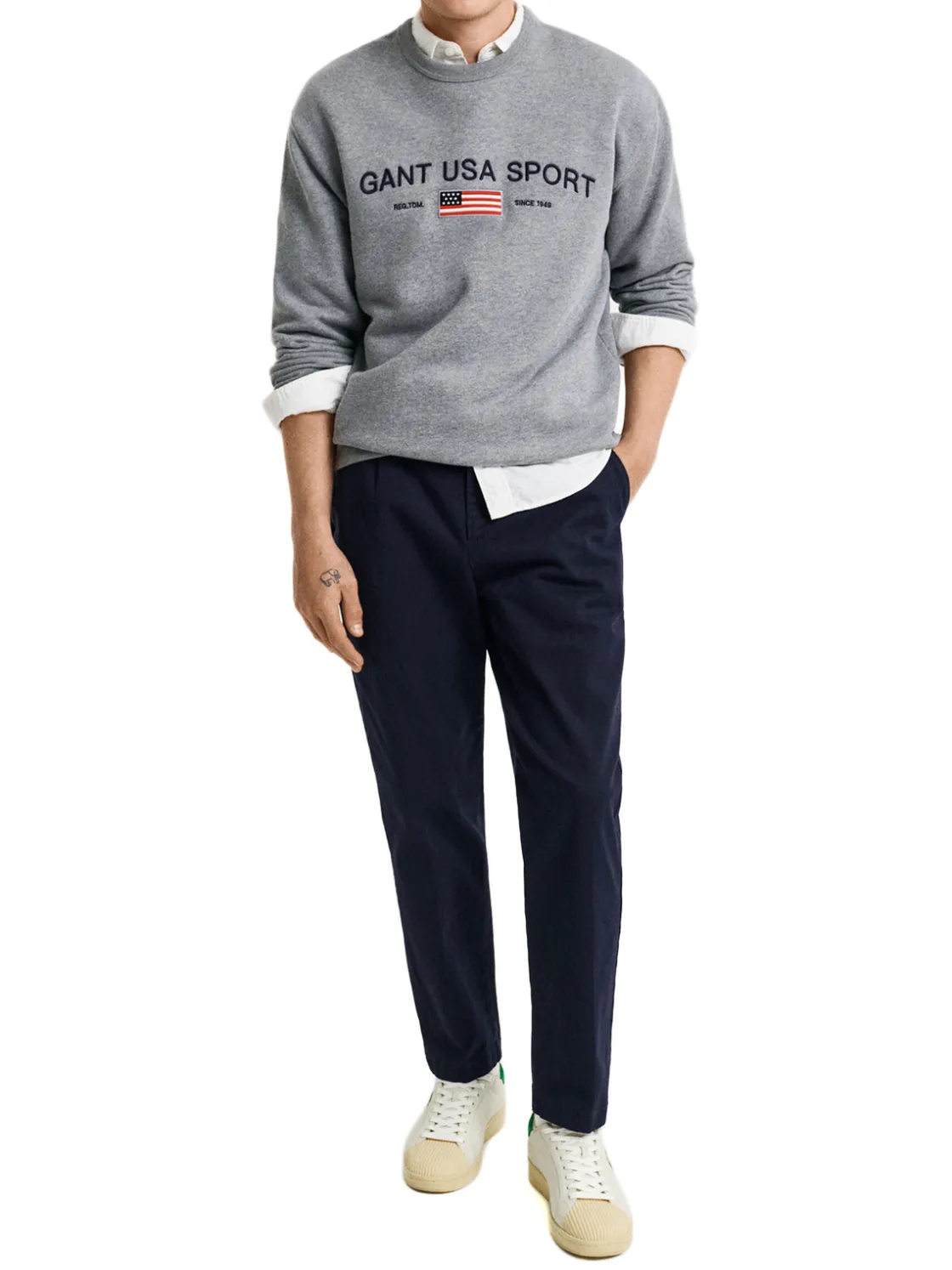 Gant | Slim Tapered Cotton Twill Pants>Uomo Pantaloni