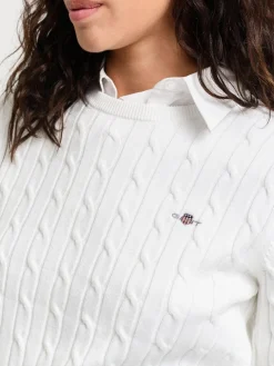 Gant | Stretch Cotton Cable C-Neck>Donna Maglie