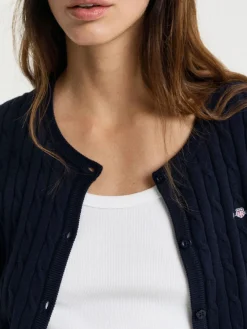 Gant | Stretch Cotton Cable Cardigan>Donna Maglie