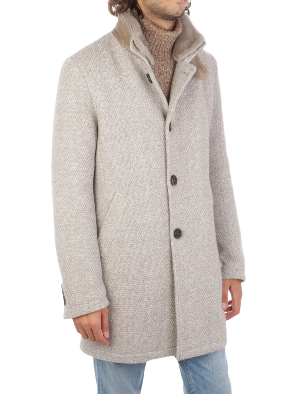 Gimo's | Cappotto Uomo in Lana Honeycomb>Uomo Cappotti E Trench