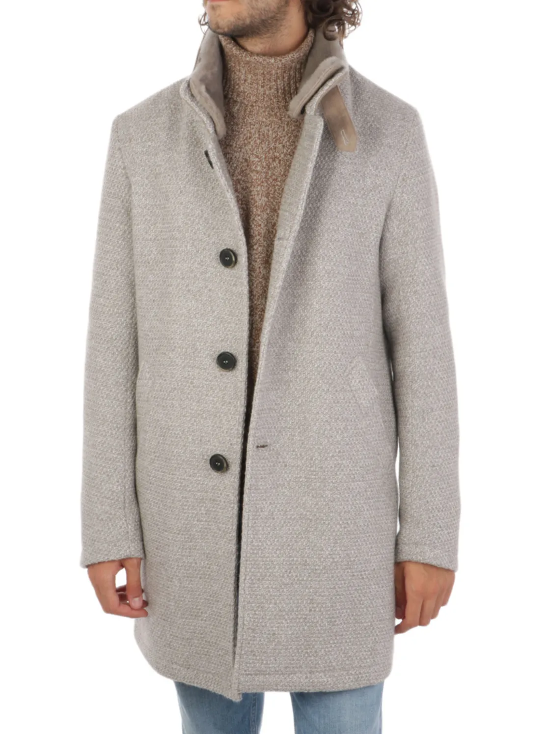 Gimo's | Cappotto Uomo in Lana Honeycomb>Uomo Cappotti E Trench