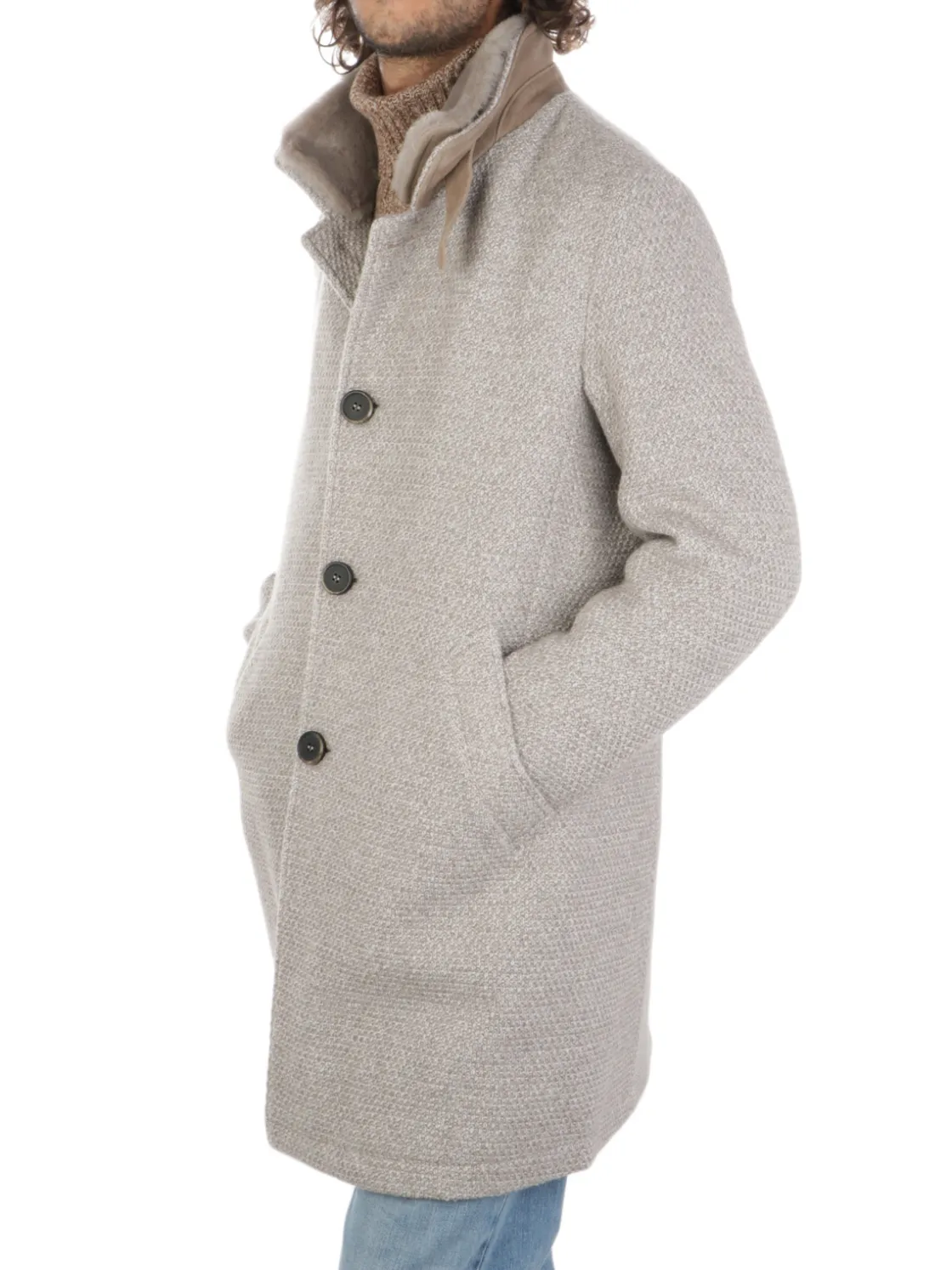 Gimo's | Cappotto Uomo in Lana Honeycomb>Uomo Cappotti E Trench