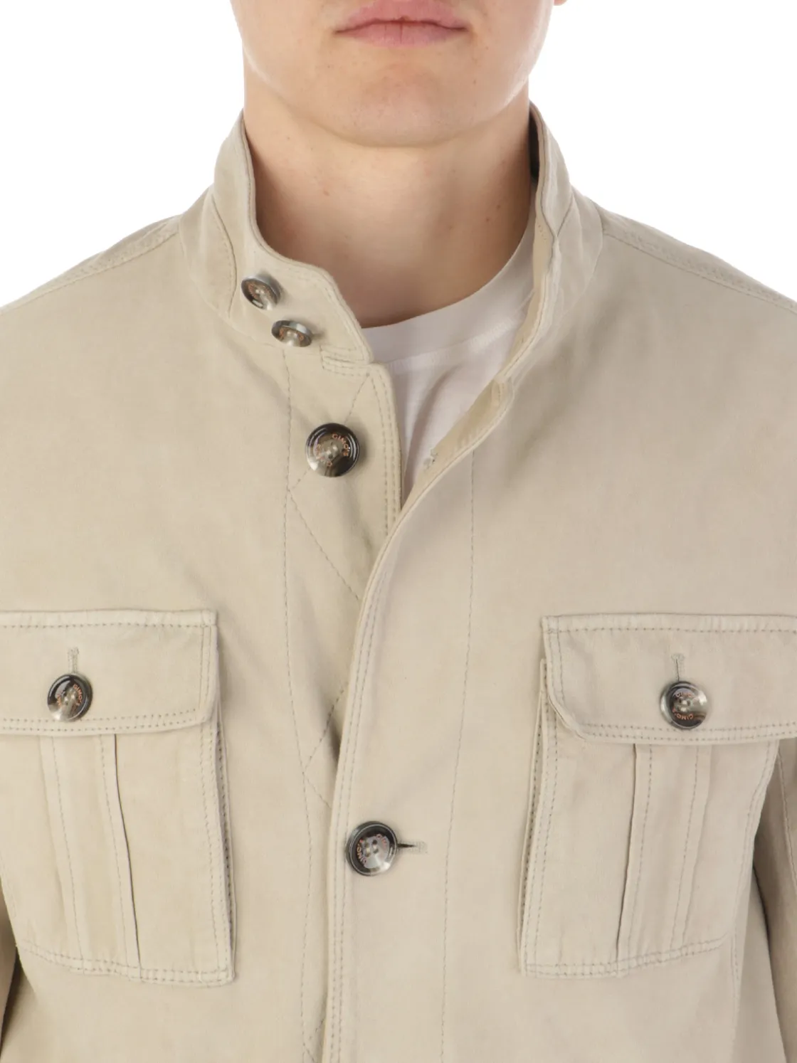 Gimo's | Field Jacket Uomo in Pelle Scamosciata>Uomo Giubbotti E Piumini