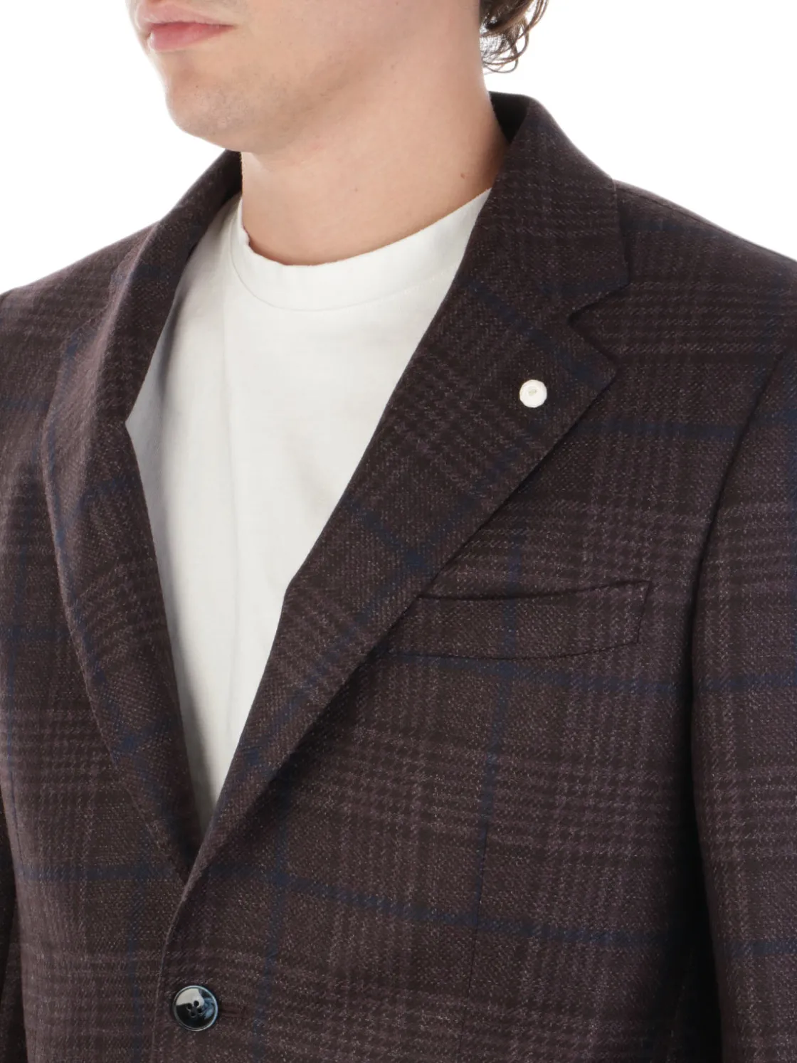 Luigi Bianchi Mantova | Giacca Uomo in Lana Principe di Galles>Uomo Blazer E Giacche