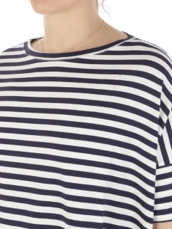 Maidamila | T-Shirt Donna Rigata in Viscosa Stretch><noscript><img width=