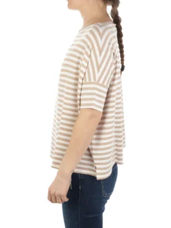 Maidamila | T-Shirt Donna Rigata in Viscosa Stretch>Donna T-Shirts