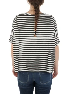 Maidamila | T-Shirt Donna Rigata in Viscosa Stretch>Donna T-Shirts
