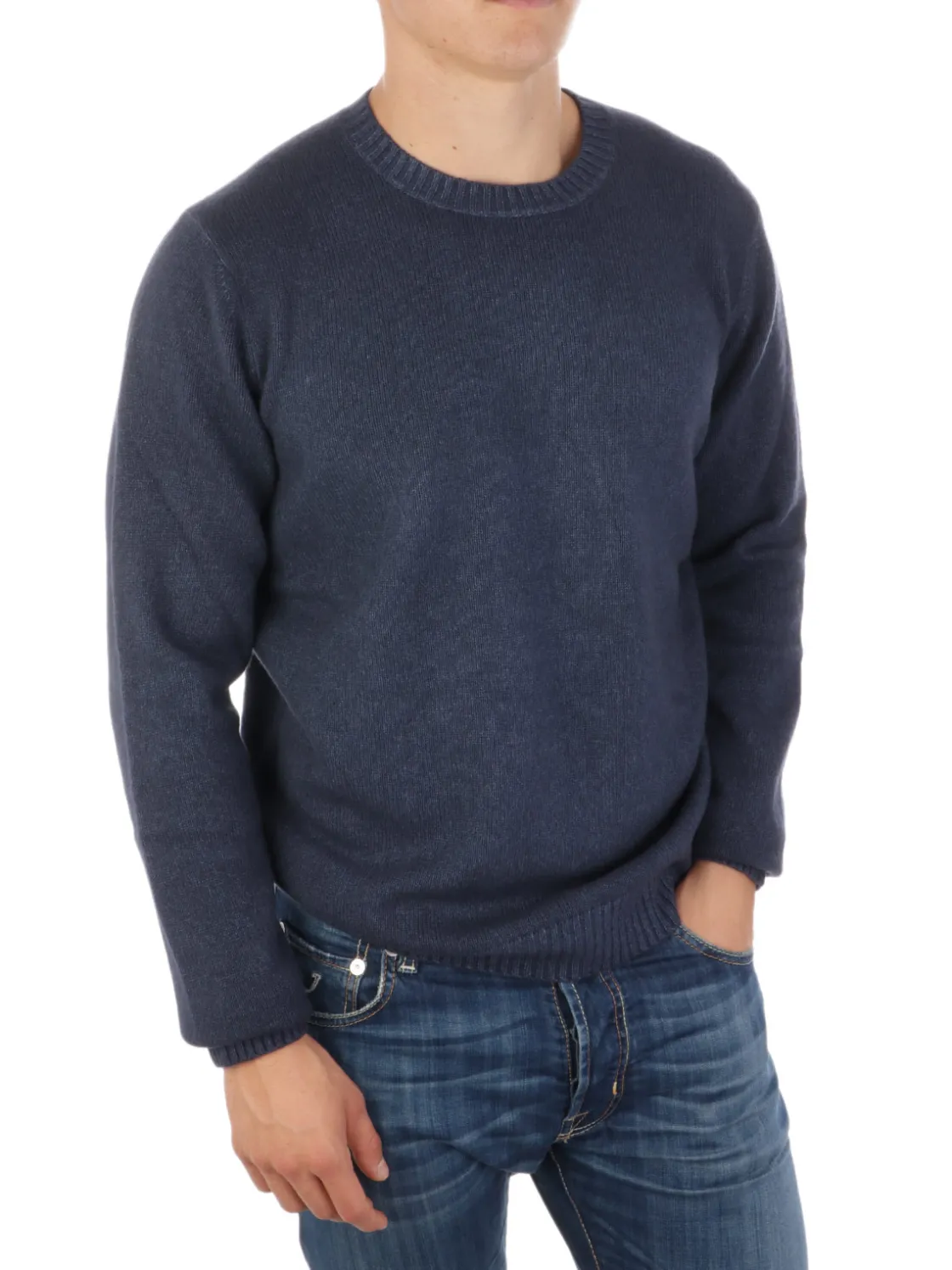Malo | Girocollo Uomo in Cashmere Brinato>Uomo Maglie