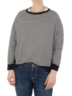 Mia Basic | Maglia Donna Boxy a Righe><noscript><img width=