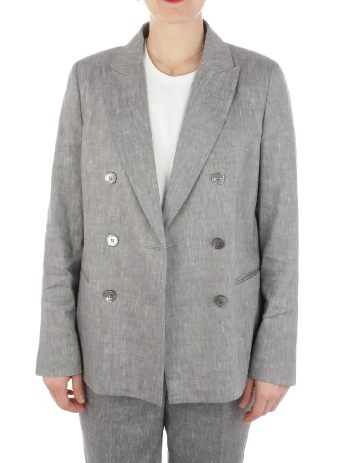 Peserico | Giacca Donna Doppiopetto in Lino>Donna Blazer E Giacche