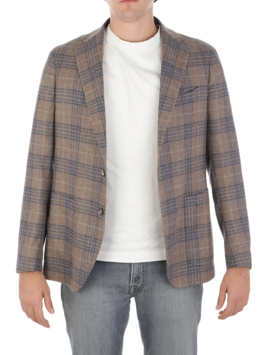 Tagliatore | Giacca Uomo Finestrata in Lana e Cashmere>Uomo Blazer E Giacche