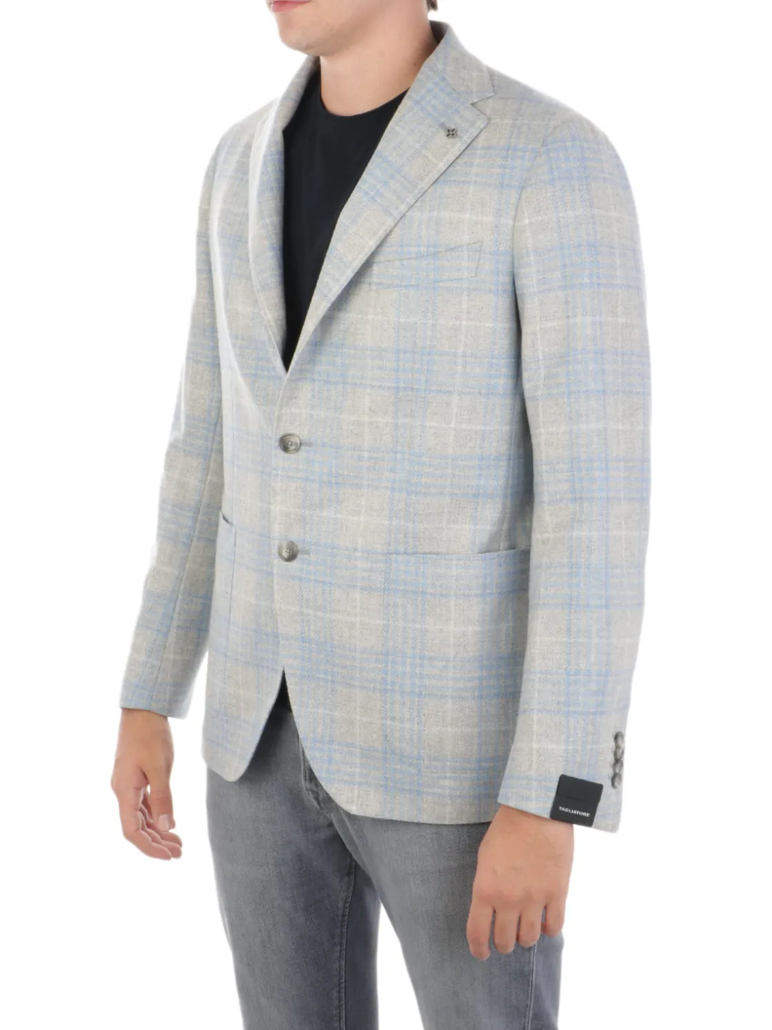Tagliatore | Giacca Uomo Finestrata in Lana e Cashmere>Uomo Blazer E Giacche