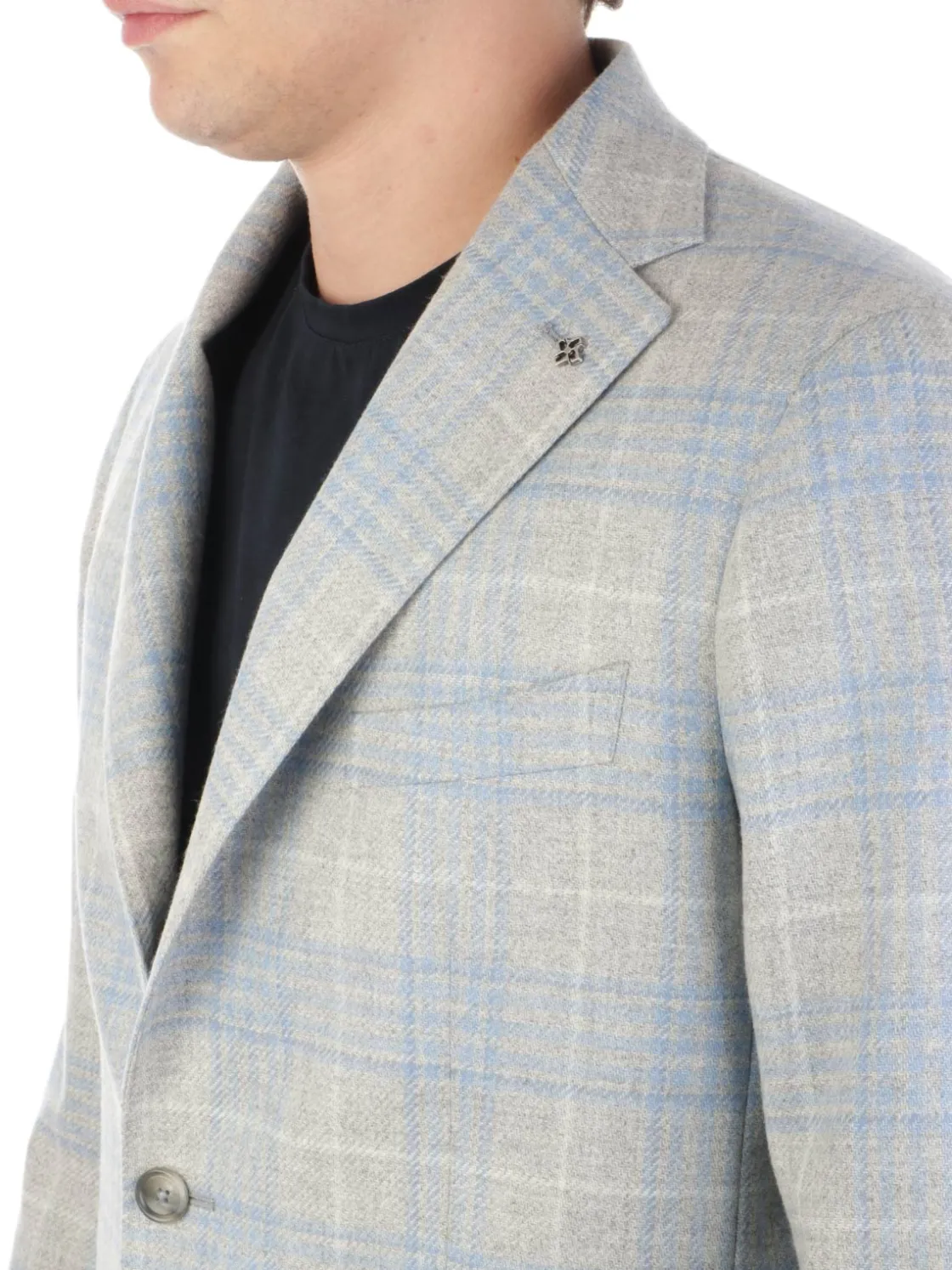Tagliatore | Giacca Uomo Finestrata in Lana e Cashmere>Uomo Blazer E Giacche