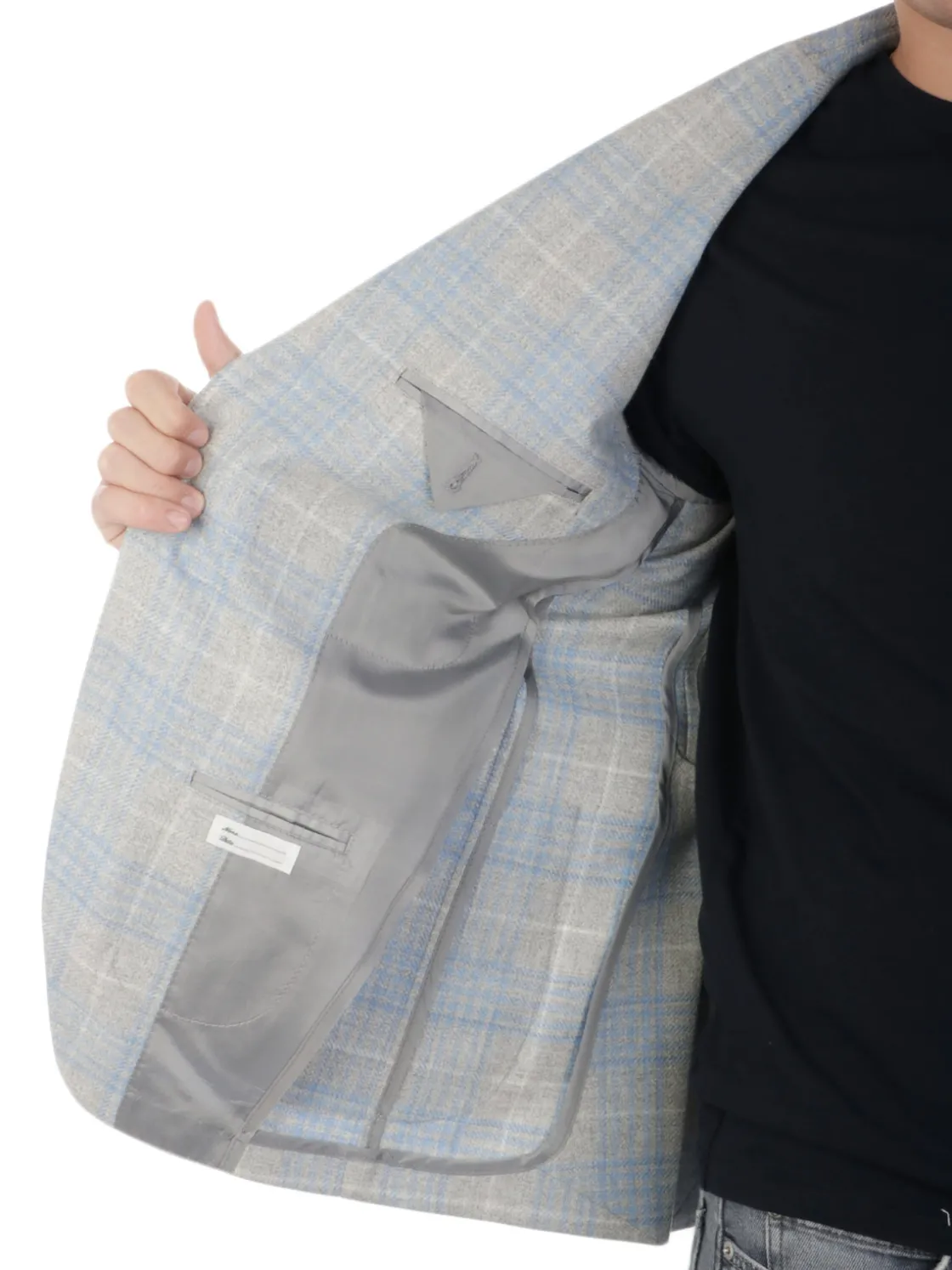 Tagliatore | Giacca Uomo Finestrata in Lana e Cashmere>Uomo Blazer E Giacche