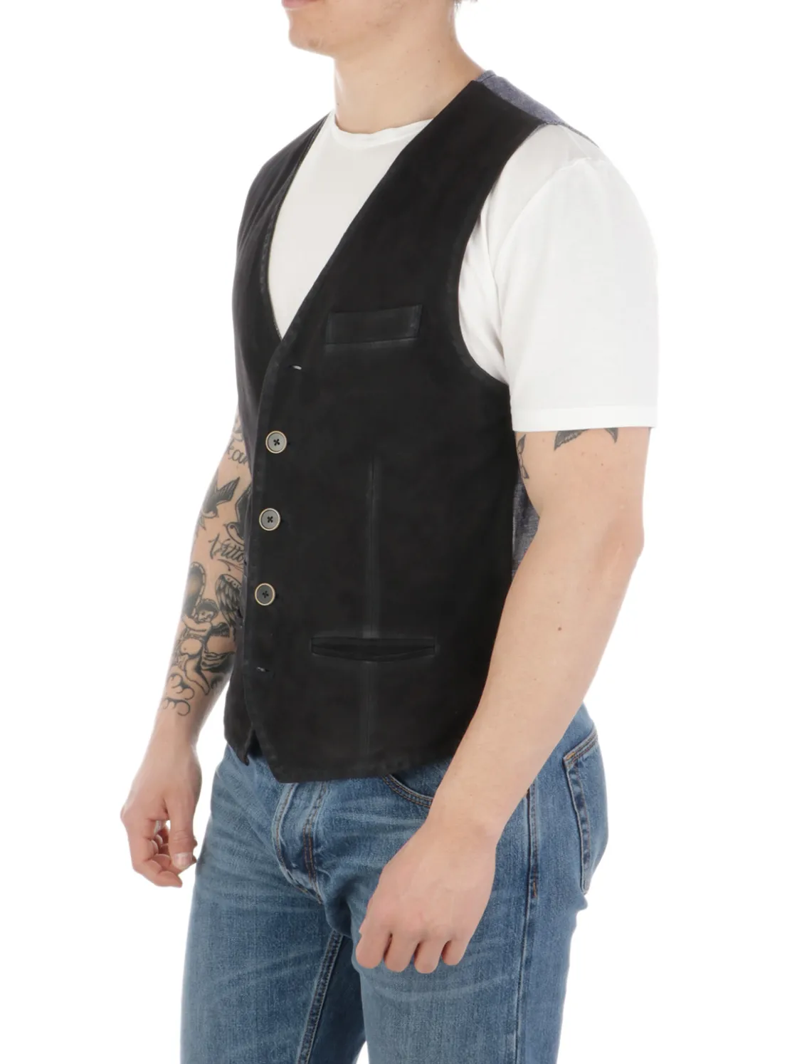 The Jack Leathers | Gilet Uomo in Suede Lorry>Uomo Gilet E Smanicati