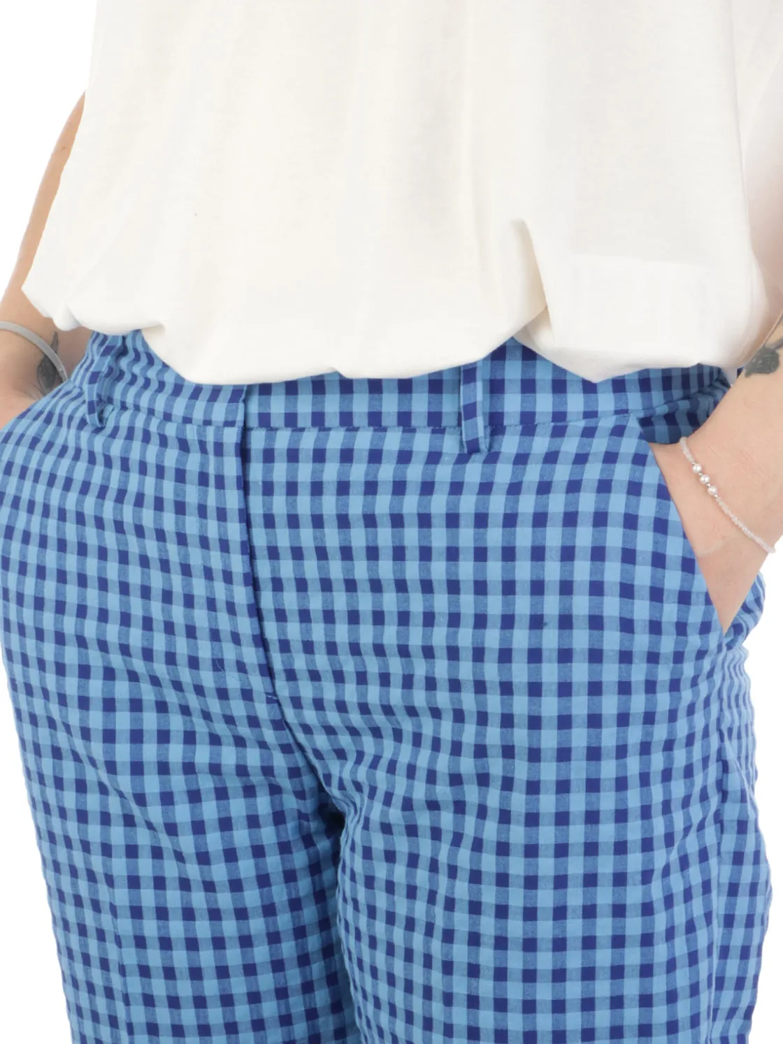 Via Masini 80 | Pantaloni Donna Vichy in Cotone>Donna Pantaloni